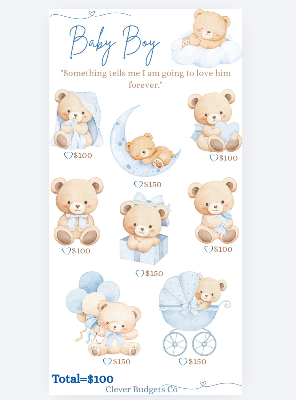 Baby Boy Challenge Insert