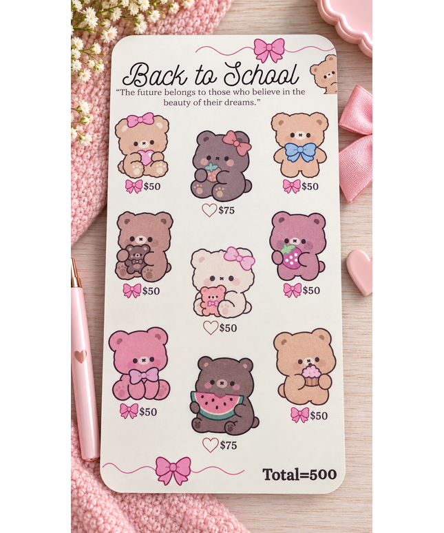 Back To School Challenge Insert