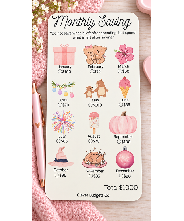 Monthly  Challenge Insert