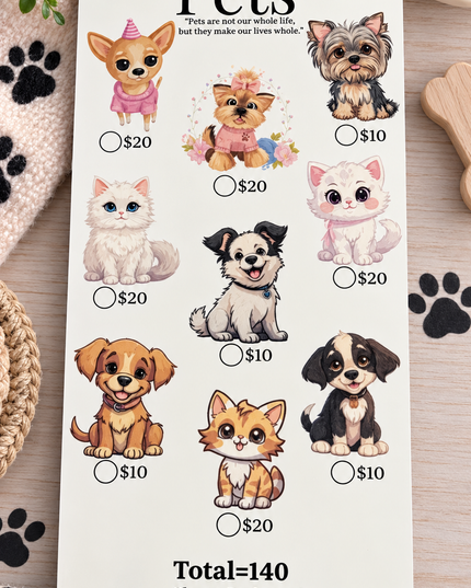 Pets Savings (Categories are fully customizable)