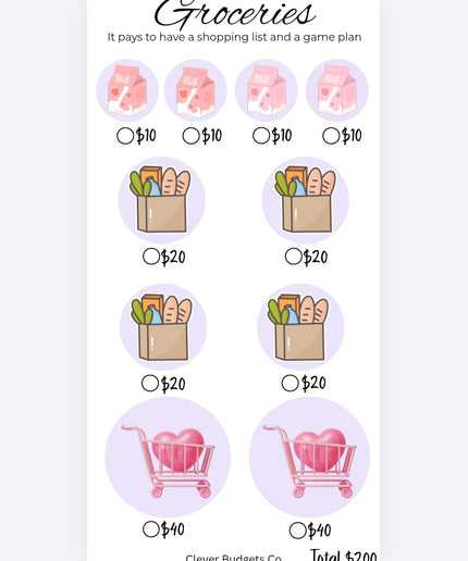 Groceries Challenge Insert