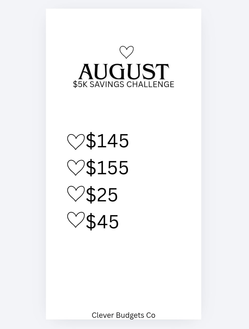 5K Monthly Saving challenge