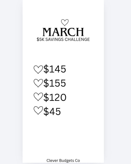 5K Monthly Saving challenge