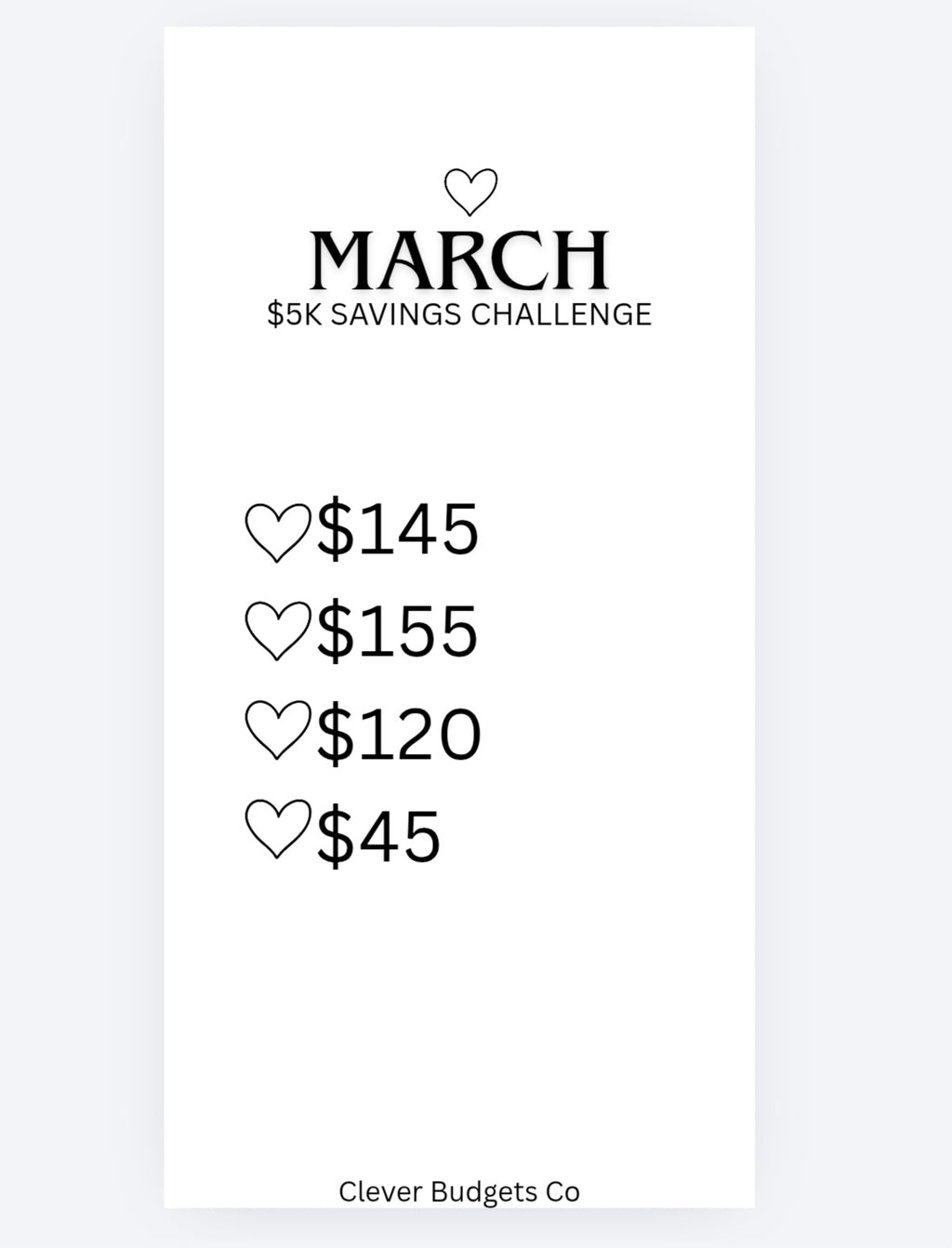 5K Monthly Saving challenge