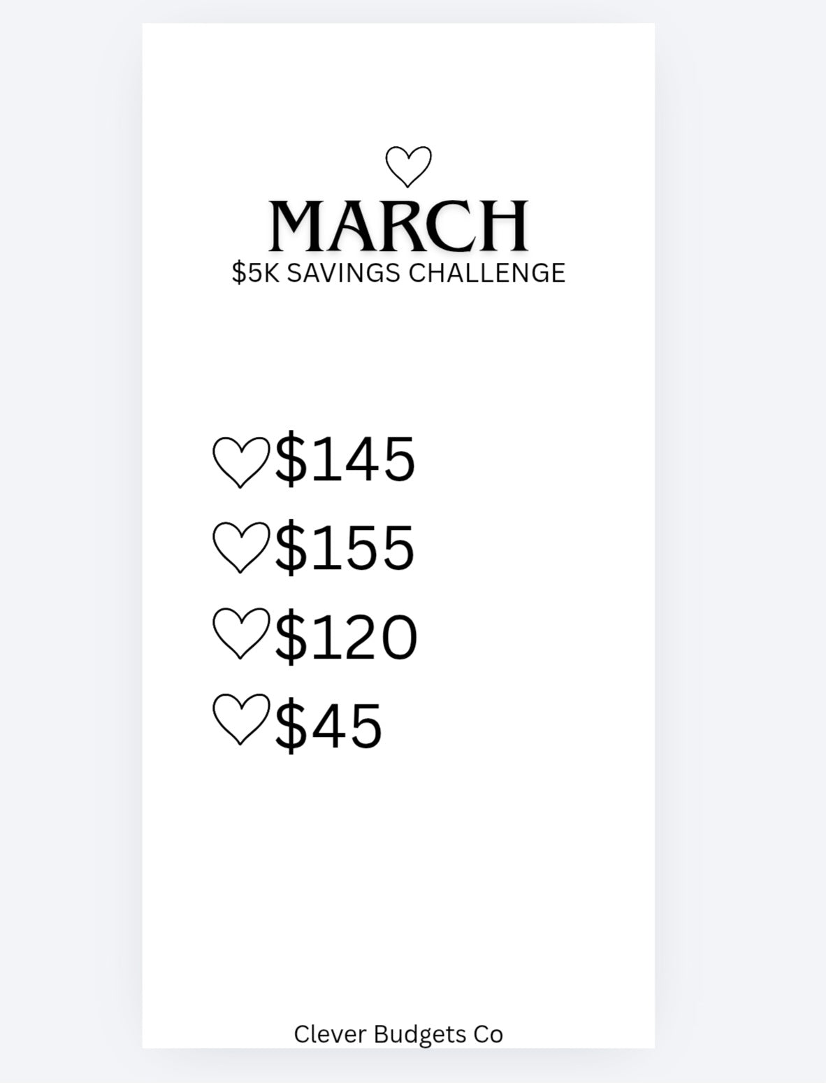 5K Monthly Saving challenge
