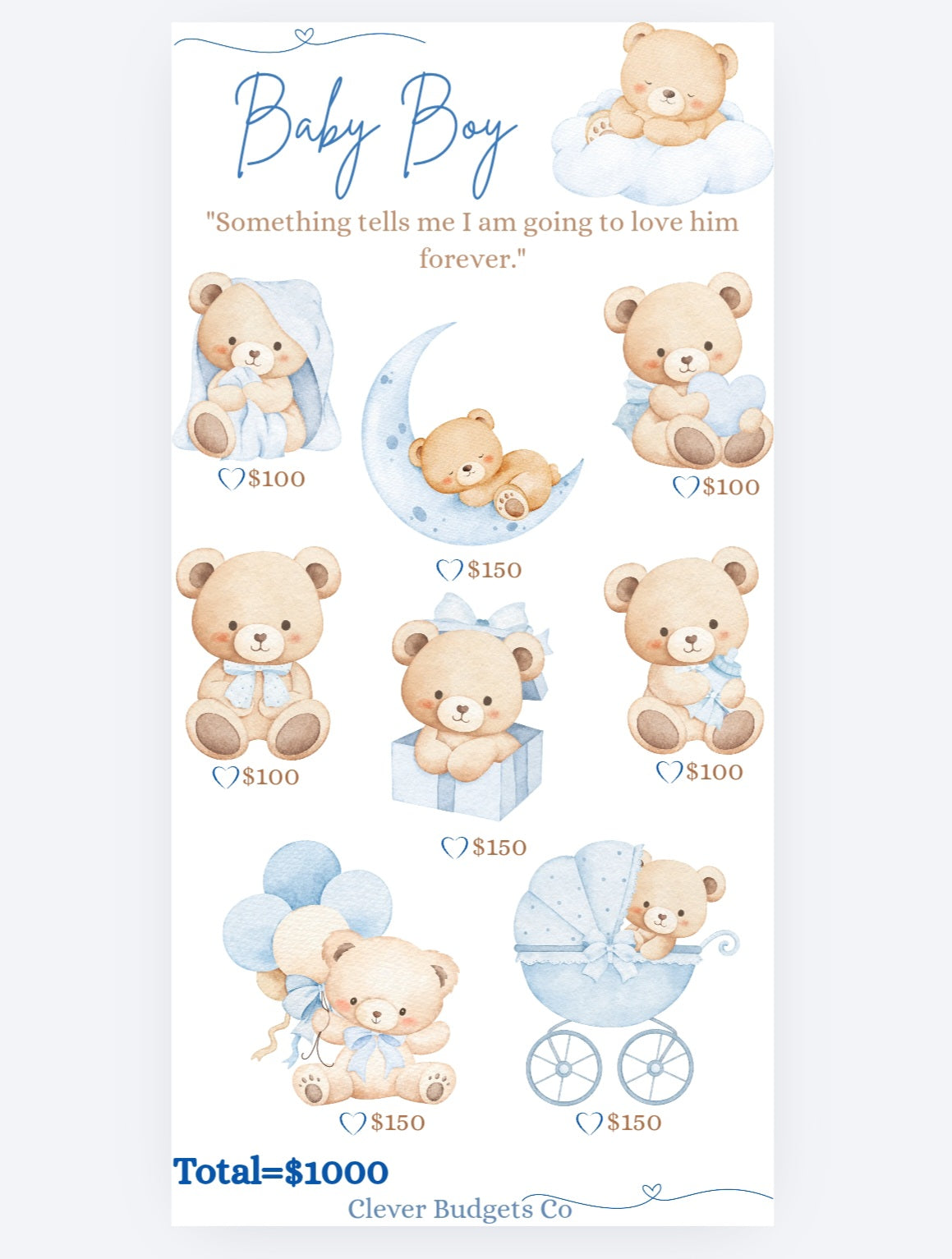 Baby Boy Challenge Insert