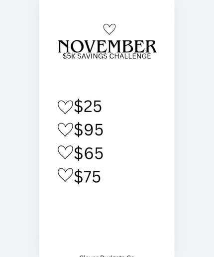 5K Monthly Saving challenge