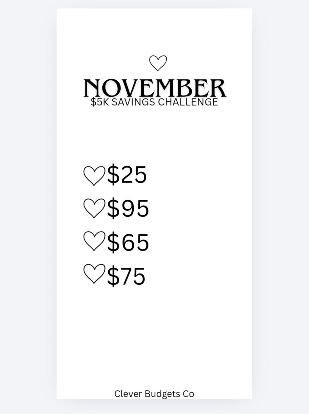 5K Monthly Saving challenge