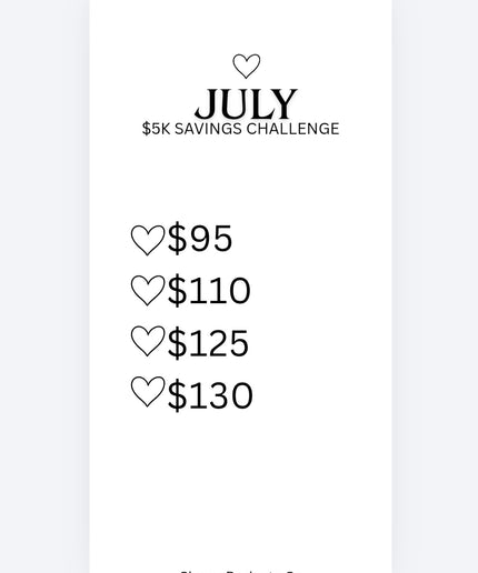 5K Monthly Saving challenge