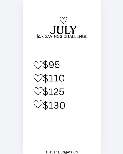 5K Monthly Saving challenge