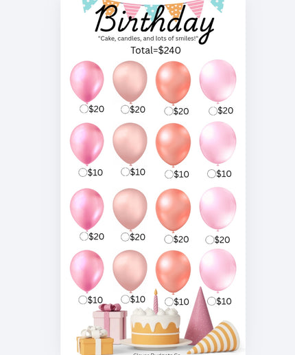 Birthday Challenge Insert