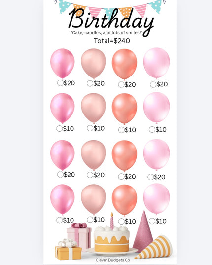 Birthday Challenge Insert