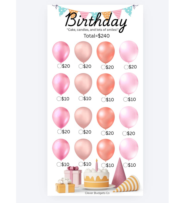 Birthday Challenge Insert
