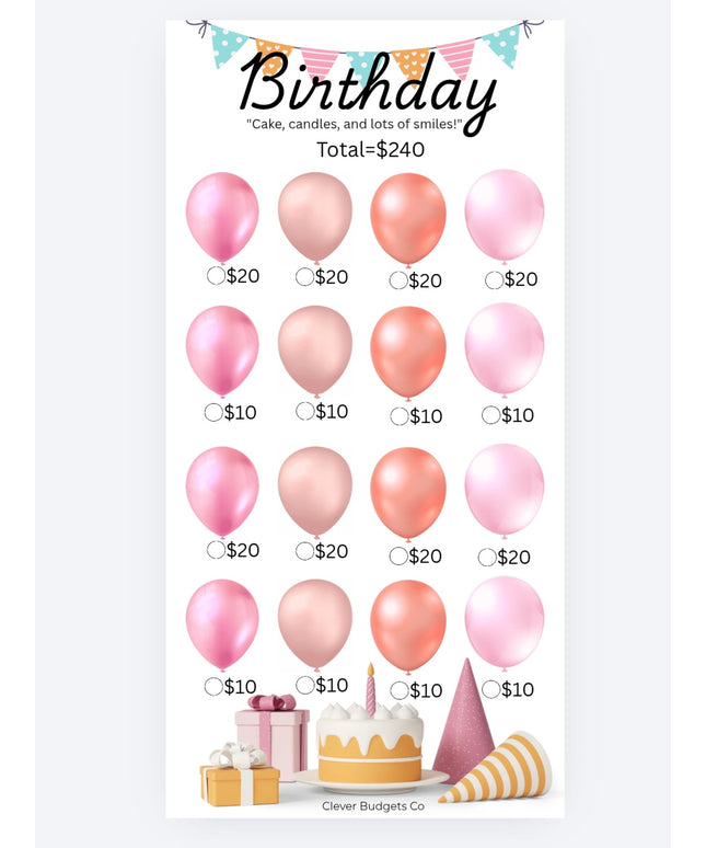 Birthday Challenge Insert