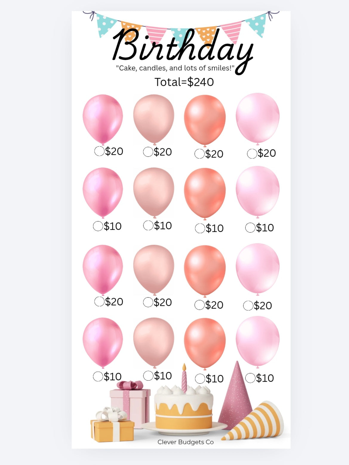 Birthday Challenge Insert