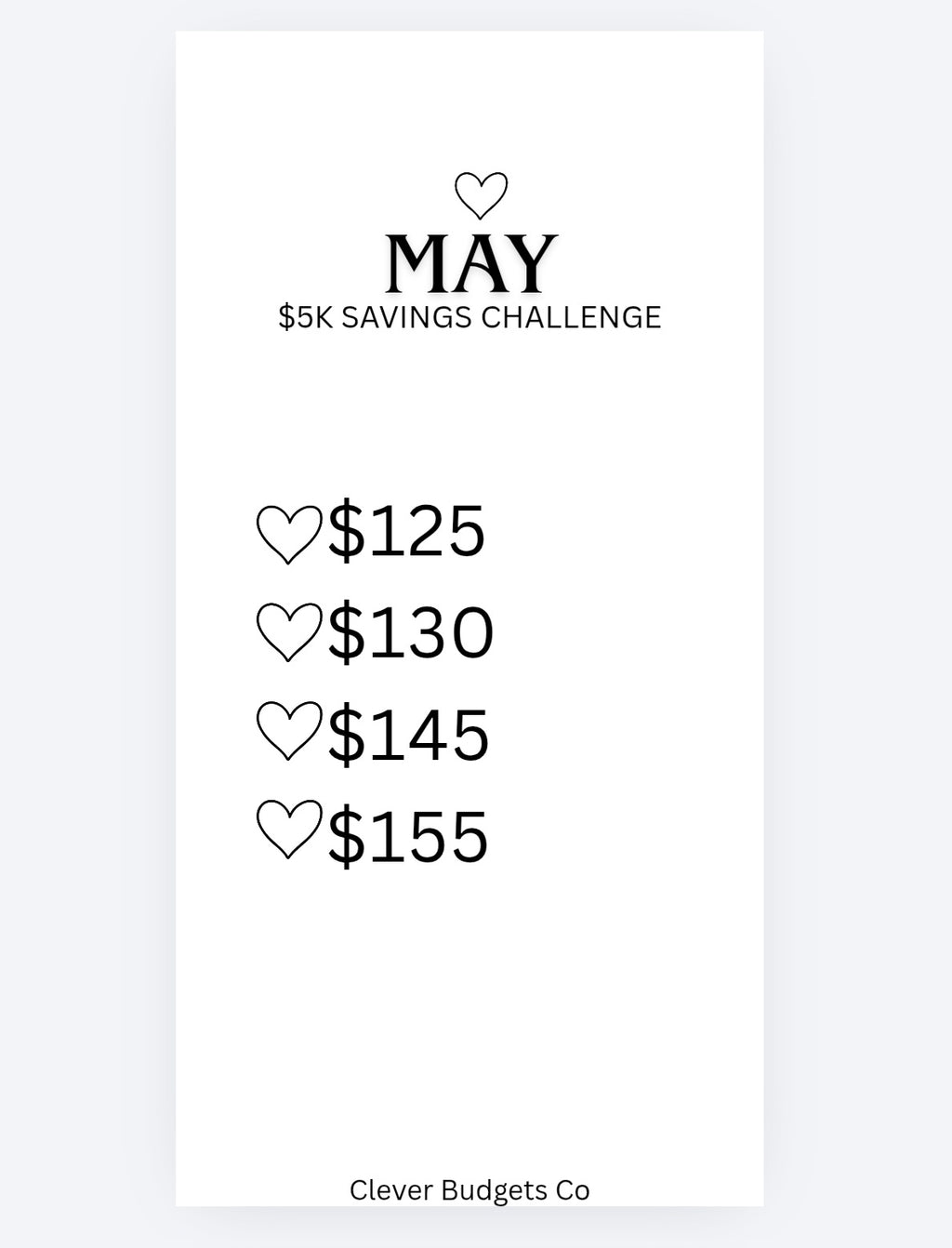 5K Monthly Saving challenge