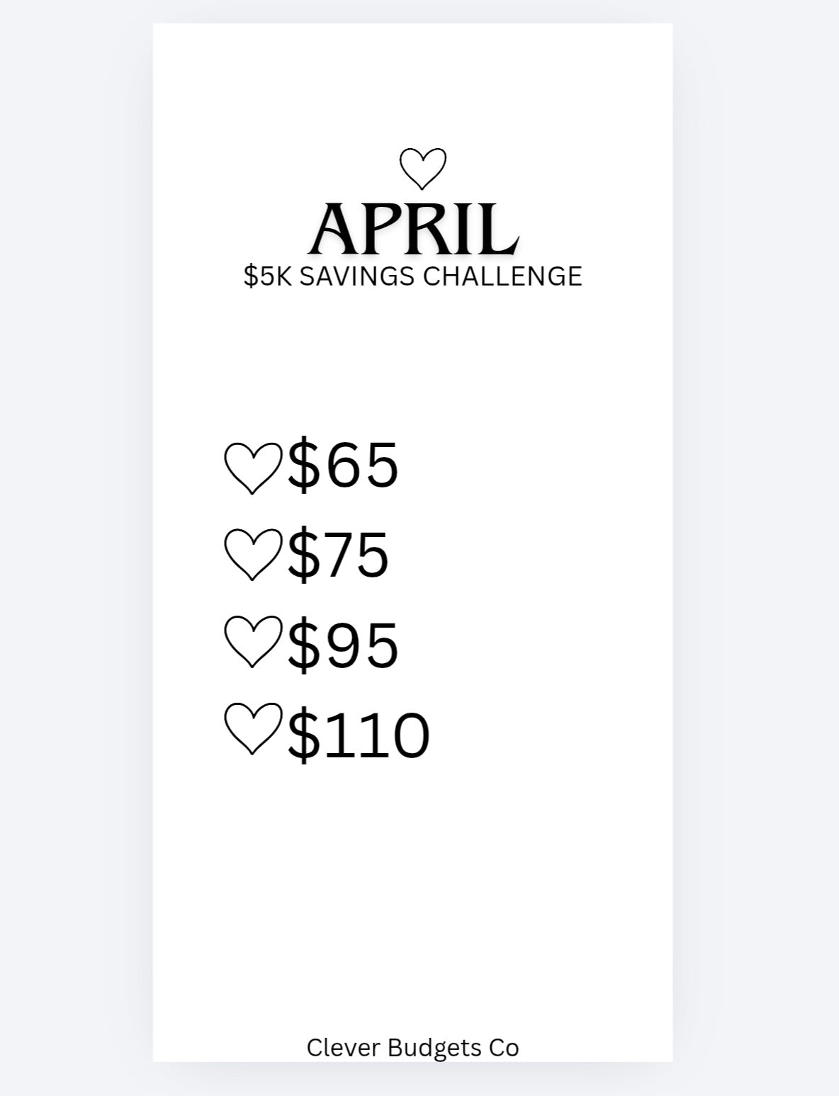 5K Monthly Saving challenge