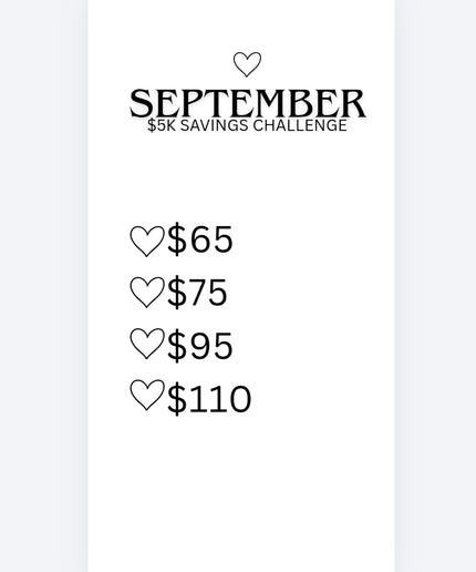 5K Monthly Saving challenge