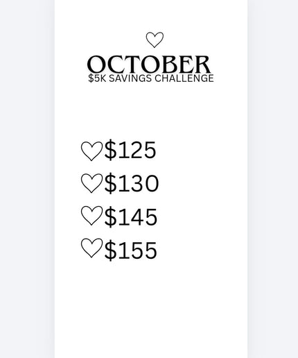 5K Monthly Saving challenge