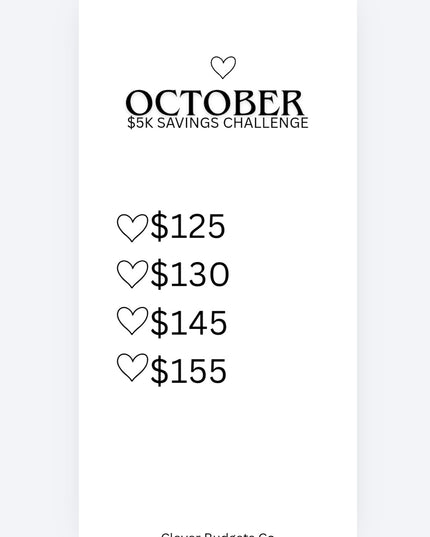 5K Monthly Saving challenge