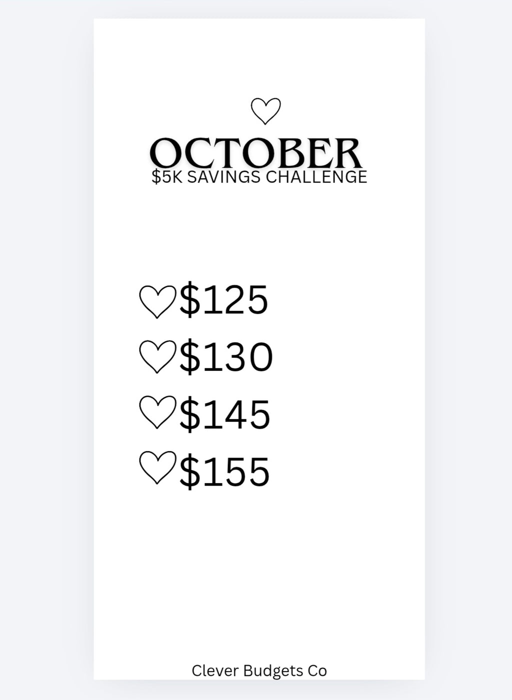 5K Monthly Saving challenge