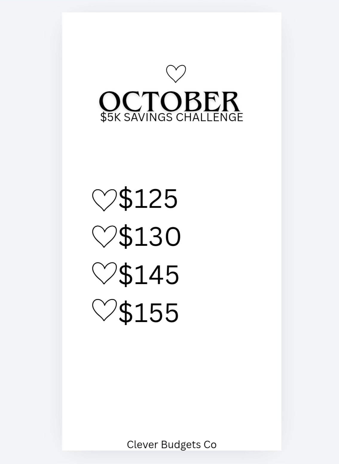 5K Monthly Saving challenge