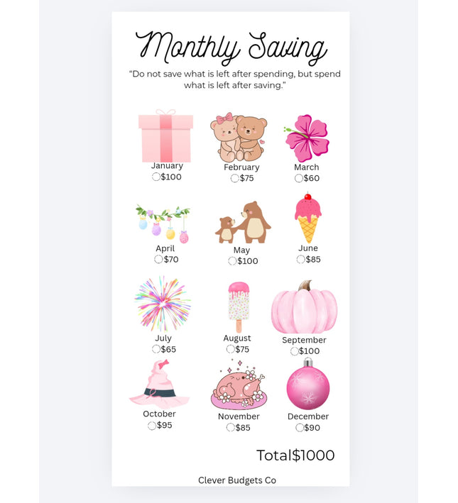 Monthly  Challenge Insert