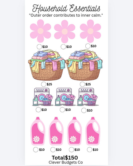 Household Essentials Challenge Insert