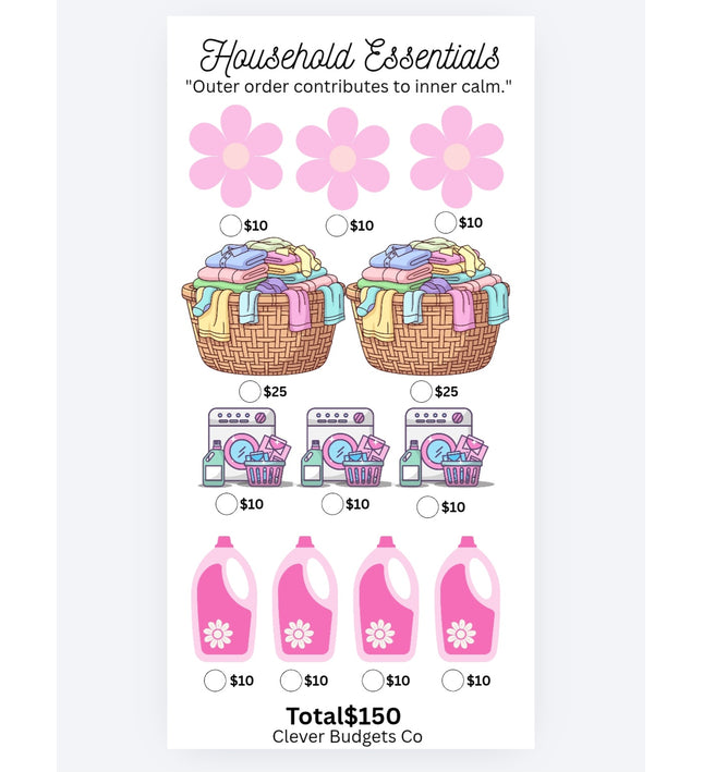 Household Essentials Challenge Insert