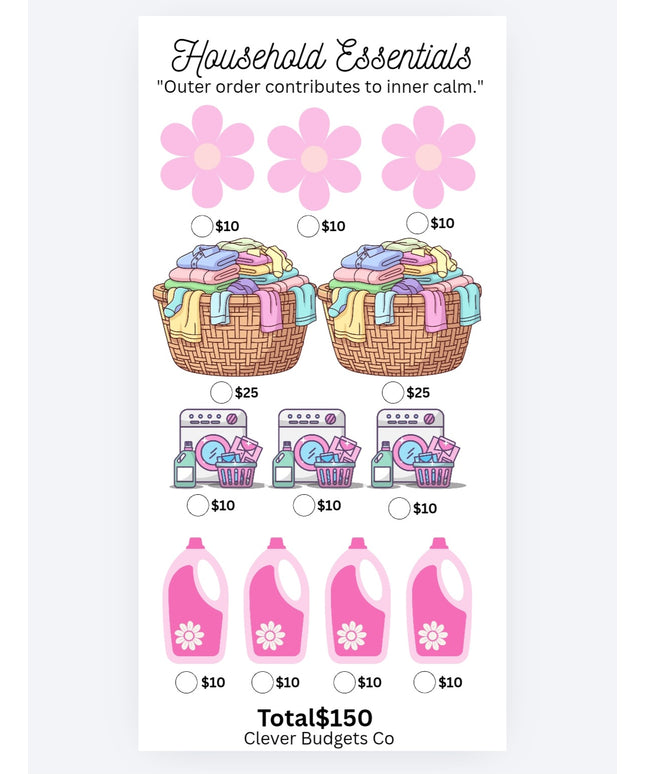 Household Essentials Challenge Insert