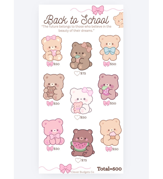 Back To School Challenge Insert