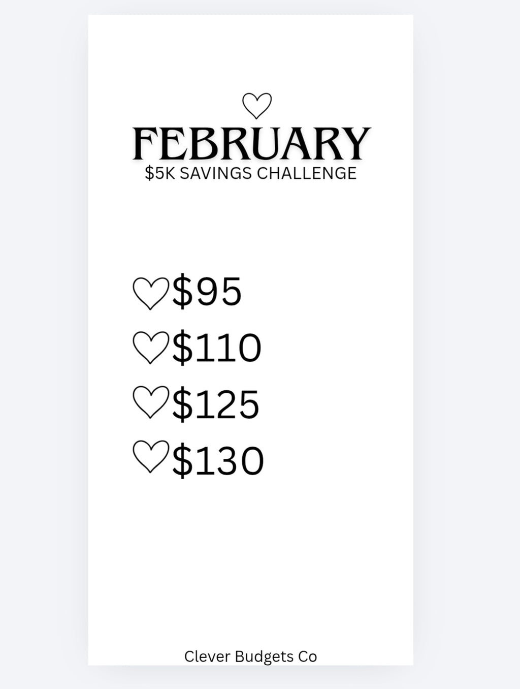 5K Monthly Saving challenge